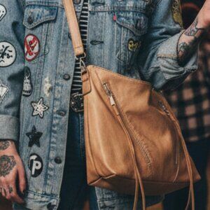 URBAN EXPRESSIONS hobo bag khaki tan vegan leather pleather